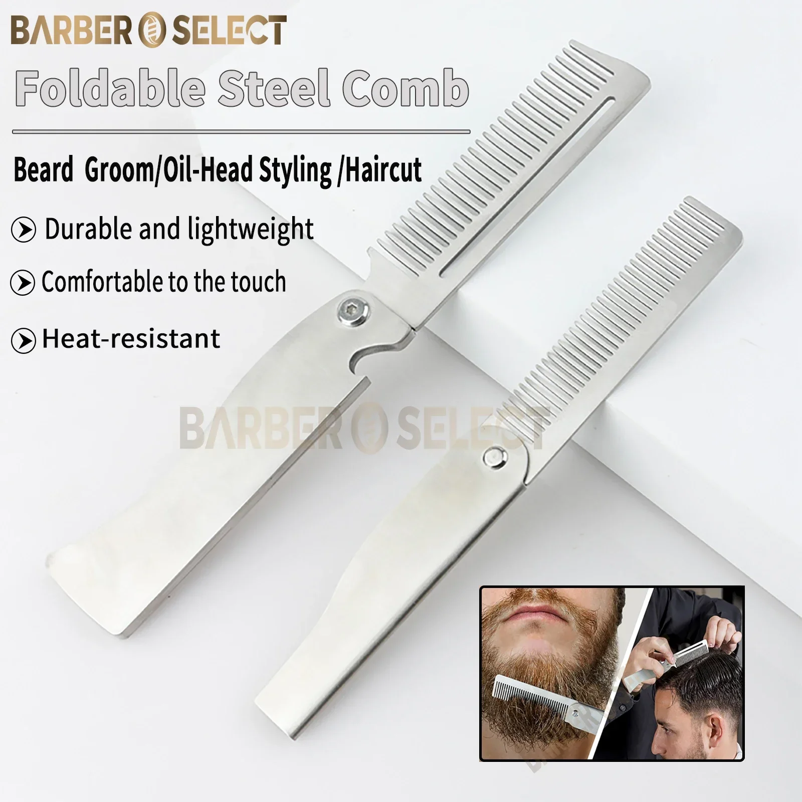 Men'S Grooming Tonic - НОВАЯ складная расческа из нержавеющей стали,